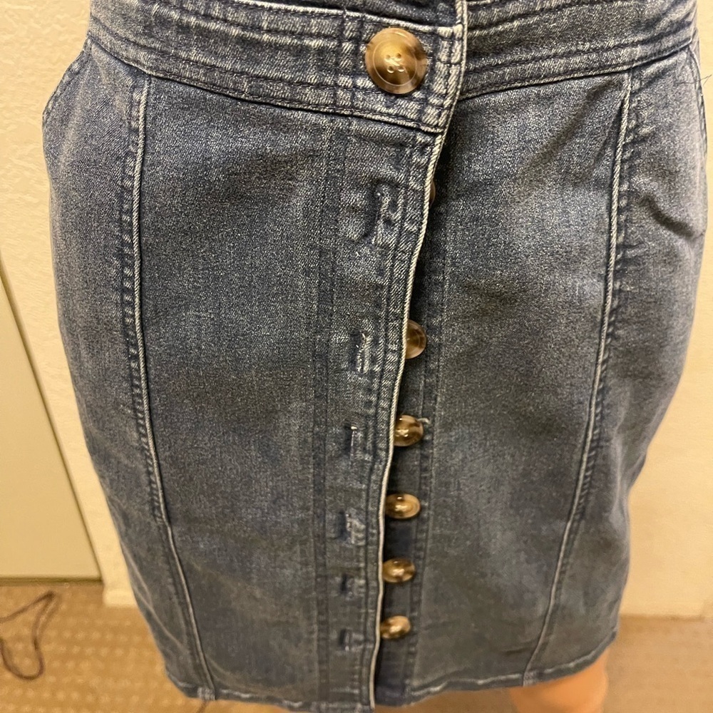 💙 Express Denim Button Front Mini Dress XS Good Condition - Picture 8 of 8